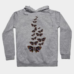 Aboriginal Art - Butterfly Lots Angled Hoodie